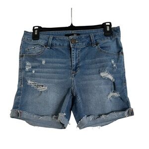 1822 Denim Blue High Rise Distressed Jean Shorts Women’s Size 29 | Summer Casual